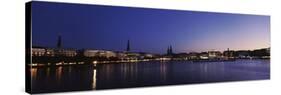 Buildings at the Waterfront, Alster Lake, Hamburg, Germany-null-Stretched Canvas