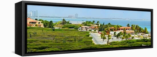 Buildings at the Waterfront, Aruba-null-Framed Stretched Canvas