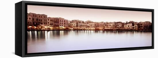 Buildings at the Waterfront, Chania, Crete, Greece-null-Framed Stretched Canvas