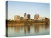 Buildings at the Waterfront, Des Moines River, Des Moines, Iowa, USA-null-Stretched Canvas