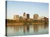 Buildings at the Waterfront, Des Moines River, Des Moines, Iowa, USA-null-Stretched Canvas