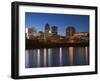 Buildings at the Waterfront, Des Moines River, Des Moines, Iowa, USA-null-Framed Photographic Print