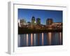 Buildings at the Waterfront, Des Moines River, Des Moines, Iowa, USA-null-Framed Photographic Print