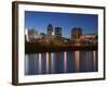 Buildings at the Waterfront, Des Moines River, Des Moines, Iowa, USA-null-Framed Photographic Print