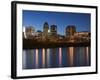 Buildings at the Waterfront, Des Moines River, Des Moines, Iowa, USA-null-Framed Photographic Print