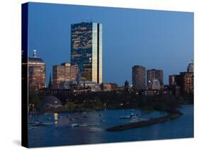 Buildings at the Waterfront, John Hancock Tower, Back Bay, Charles River, Boston, Massachusetts-null-Stretched Canvas