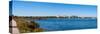 Buildings at the waterfront, Kempenfelt Bay, Barrie, Ontario, Canada-null-Stretched Canvas