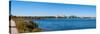 Buildings at the waterfront, Kempenfelt Bay, Barrie, Ontario, Canada-null-Stretched Canvas