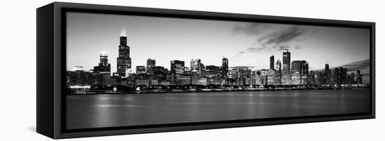 Buildings at the Waterfront, Lake Michigan, Chicago, Cook County, Illinois, USA-null-Framed Stretched Canvas