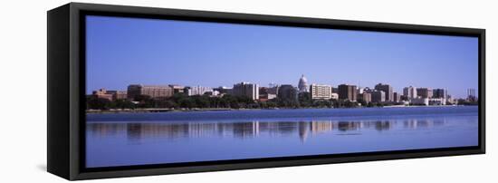 Buildings at the Waterfront, Lake Monona, Madison, Dane County, Wisconsin, USA-null-Framed Stretched Canvas