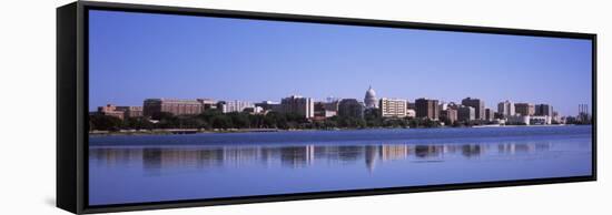 Buildings at the Waterfront, Lake Monona, Madison, Dane County, Wisconsin, USA-null-Framed Stretched Canvas