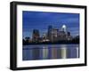 Buildings at the Waterfront Lit Up at Dusk, Town Lake, Austin, Texas, USA-null-Framed Photographic Print