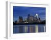 Buildings at the Waterfront Lit Up at Dusk, Town Lake, Austin, Texas, USA-null-Framed Photographic Print