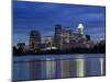 Buildings at the Waterfront Lit Up at Dusk, Town Lake, Austin, Texas, USA-null-Mounted Photographic Print