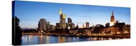 Buildings at the Waterfront, Main River, Frankfurt, Hesse, Germany-null-Stretched Canvas