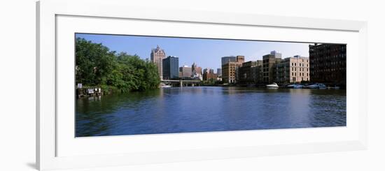 Buildings at the Waterfront, Milwaukee River, Milwaukee, Wisconsin, USA-null-Framed Photographic Print