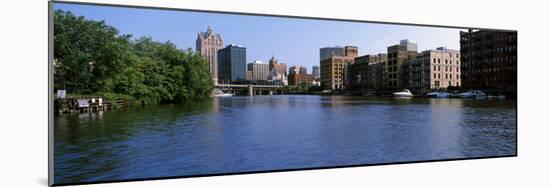 Buildings at the Waterfront, Milwaukee River, Milwaukee, Wisconsin, USA-null-Mounted Photographic Print