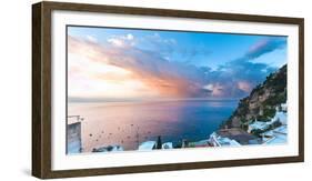 Buildings at the Waterfront, Positano, Amalfi Coast, Province of Salerno, Campania, Italy-null-Framed Photographic Print