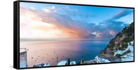 Buildings at the Waterfront, Positano, Amalfi Coast, Province of Salerno, Campania, Italy-null-Framed Stretched Canvas