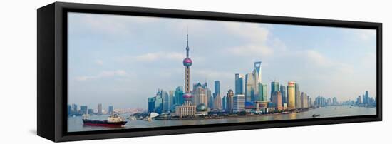 Buildings at the Waterfront, Pudong, Huangpu River, Shanghai, China-null-Framed Stretched Canvas