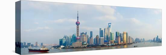 Buildings at the Waterfront, Pudong, Huangpu River, Shanghai, China-null-Stretched Canvas