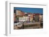 Buildings at the waterfront, Puerto Deportivo, Cimadevilla, Gijon, Asturias Province, Spain-null-Framed Photographic Print