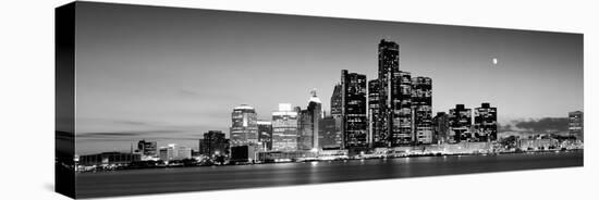 Buildings at the Waterfront, River Detroit, Detroit, Michigan, USA-null-Stretched Canvas