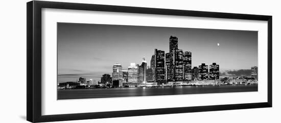 Buildings at the Waterfront, River Detroit, Detroit, Michigan, USA-null-Framed Premium Photographic Print