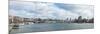 Buildings at the waterfront, Thames River, London, England-null-Mounted Photographic Print