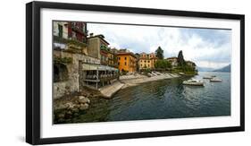 Buildings at the Waterfront, Varenna, Lake Como, Lombardy, Italy-null-Framed Photographic Print