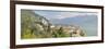 Buildings at the Waterfront with Snowcapped Mountain in the Background, Gargnano, Monte Baldo-null-Framed Photographic Print