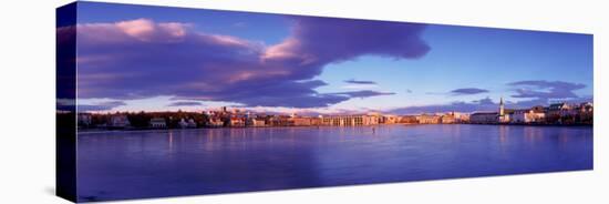 Buildings at Waterfront, Tjornin, Reykjavik, Iceland-null-Stretched Canvas