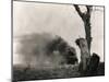 Buildings Burning in Spain during Civil War-null-Mounted Premium Photographic Print