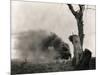 Buildings Burning in Spain during Civil War-null-Mounted Photographic Print