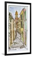 Buildings crowd the narrow streets, Saint-Tropez, French Riviera, France-Richard Lawrence-Framed Photographic Print