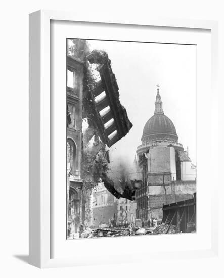 Buildings Crumble in Front/St. Paul's Ca-null-Framed Photographic Print