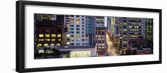 Buildings in a City, Hornby Street, Vancouver, British Columbia, Canada-null-Framed Photographic Print