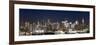 Buildings in a City Lit Up at Dusk, Hudson River, Midtown Manhattan, Manhattan, New York City, New -null-Framed Photographic Print