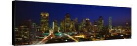 Buildings in a City Lit Up at Night, Dallas, Texas, USA-null-Stretched Canvas