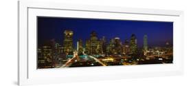 Buildings in a City Lit Up at Night, Dallas, Texas, USA-null-Framed Photographic Print