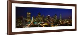 Buildings in a City Lit Up at Night, Dallas, Texas, USA-null-Framed Photographic Print