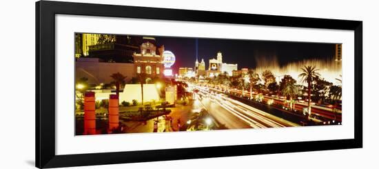 Buildings in a City Lit Up at Night, Las Vegas, Nevada, USA-null-Framed Photographic Print