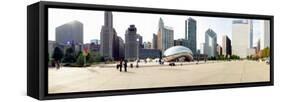 Buildings in a City, Millennium Park, Chicago, Illinois, USA-null-Framed Stretched Canvas