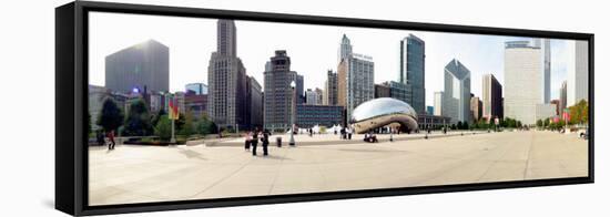 Buildings in a City, Millennium Park, Chicago, Illinois, USA-null-Framed Stretched Canvas