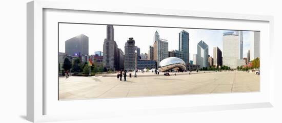 Buildings in a City, Millennium Park, Chicago, Illinois, USA-null-Framed Photographic Print