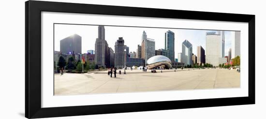 Buildings in a City, Millennium Park, Chicago, Illinois, USA-null-Framed Photographic Print