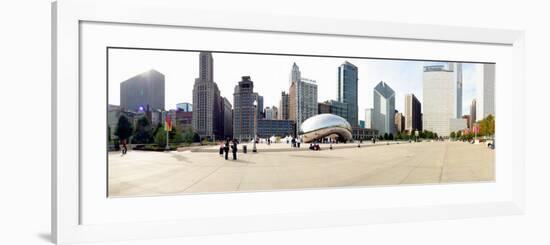 Buildings in a City, Millennium Park, Chicago, Illinois, USA-null-Framed Photographic Print