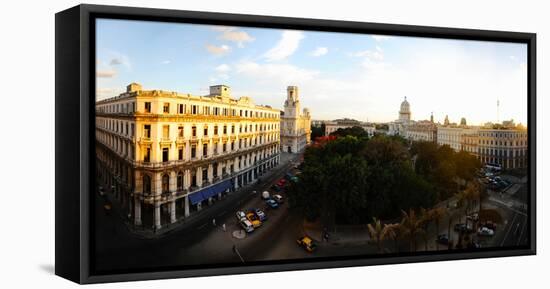 Buildings in a City, Parque Central, Old Havana, Havana, Cuba-null-Framed Stretched Canvas