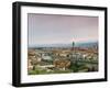 Buildings in a City, Ponte Vecchio, Arno River, Duomo Santa Maria Del Fiore, Florence, Tuscany, ...-null-Framed Photographic Print