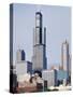 Buildings in a City, Willis Tower, Chicago, Cook County, Illinois, USA-null-Stretched Canvas